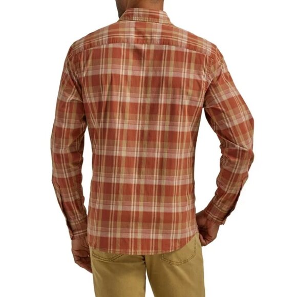 Wrangler Mens Slim Fit Long Sleeve Woven Shirt Plaid Size S, L Pockets - Picture 5 of 6